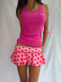 Vintage Aeropostale pink polka dot mini skirt
