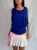 Vintage blue drape top
