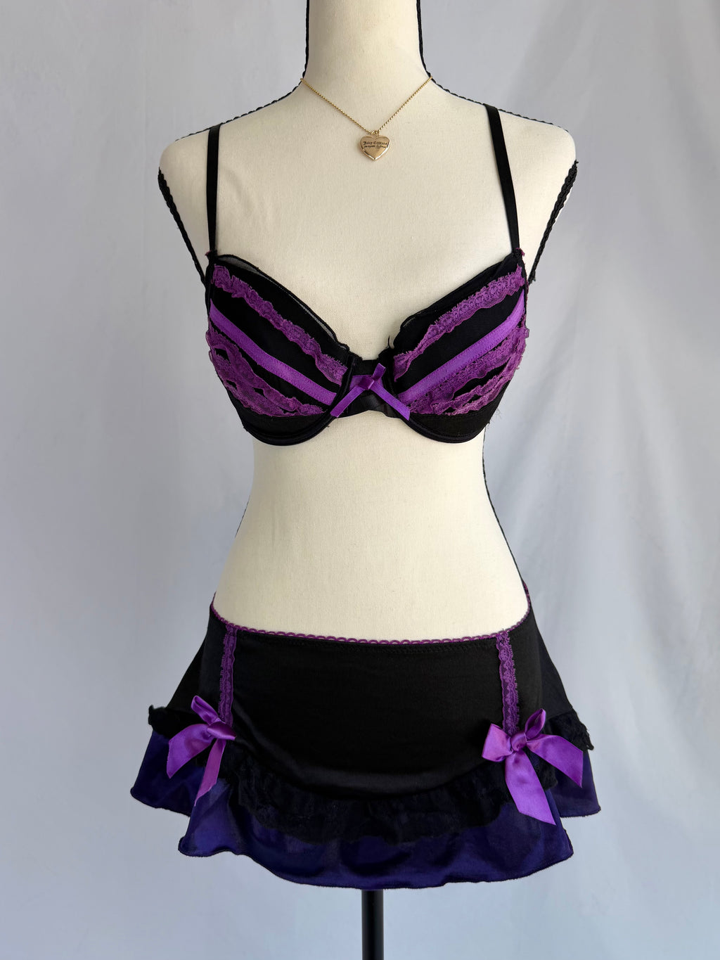 vintage purple lingerie skirt set ⊹ ࣪ ˖ ໒꒱