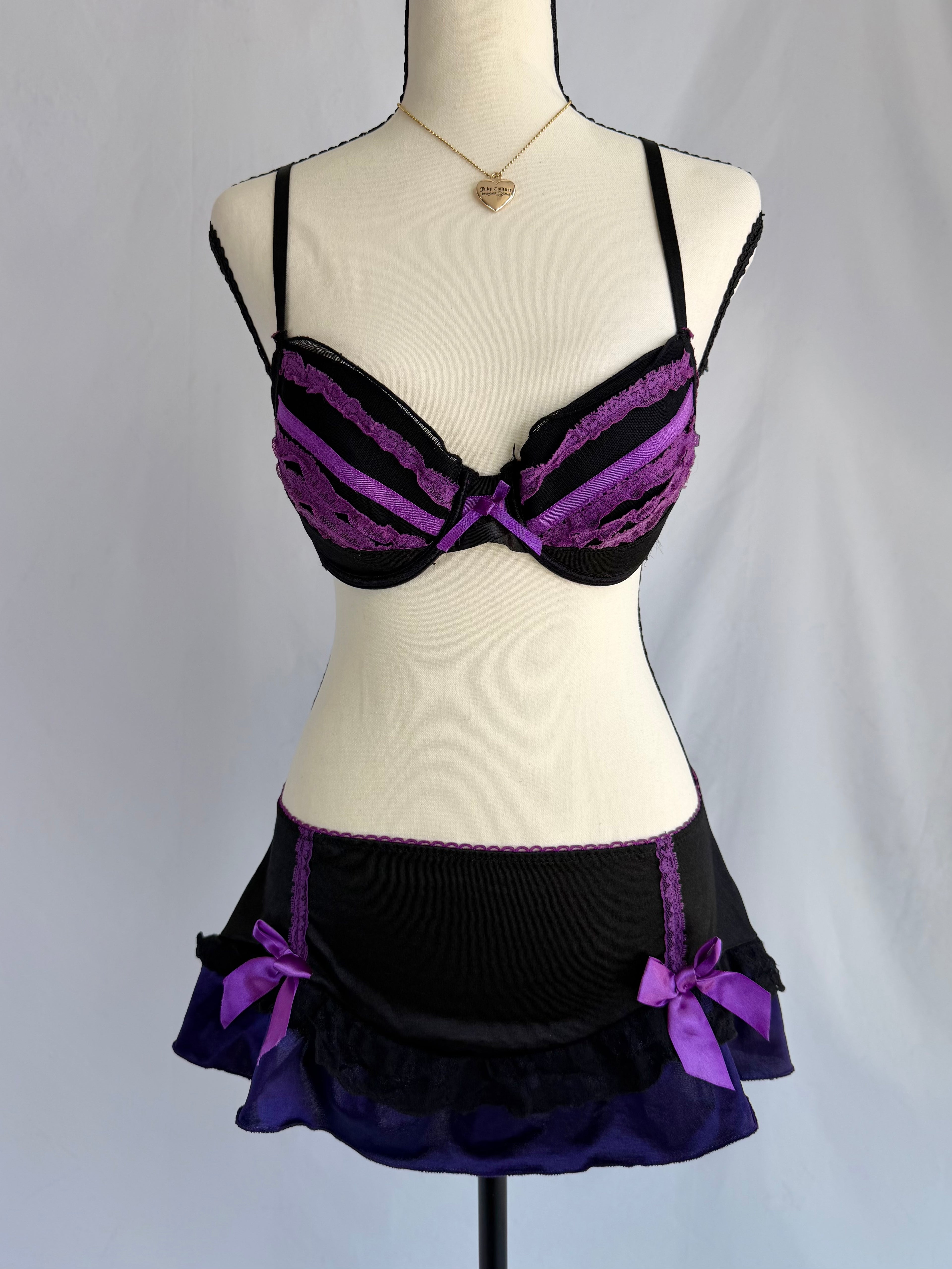 vintage purple lingerie skirt set ⊹ ࣪ ˖ ໒꒱