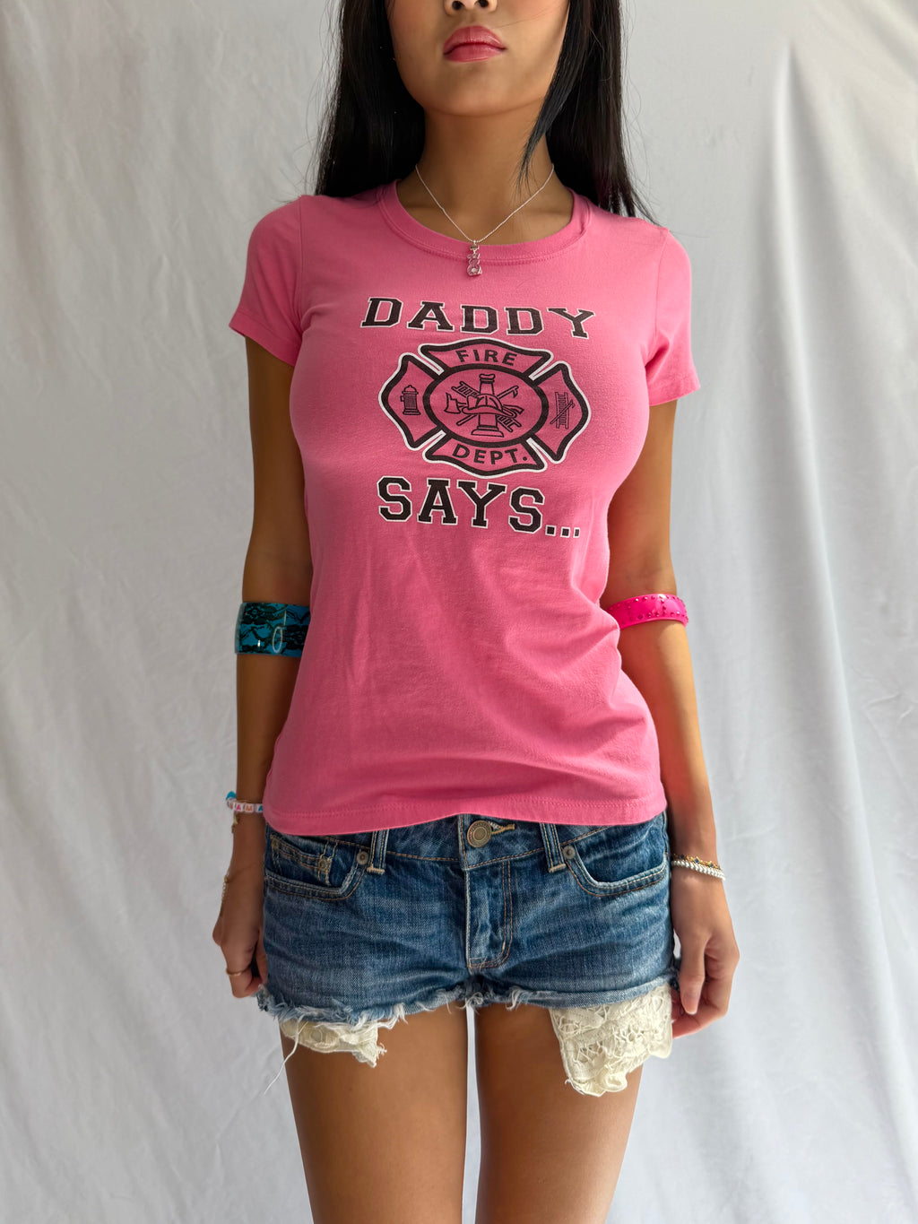 Vintage pink graphic baby tee