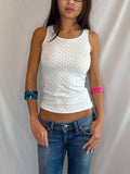 Vintage white polka dot tank top
