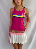 Vintage hot pink surfer girl tank top