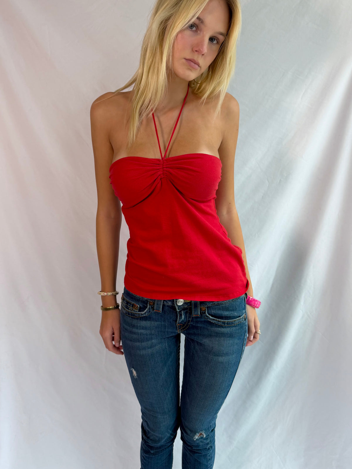 Vintage red halter top