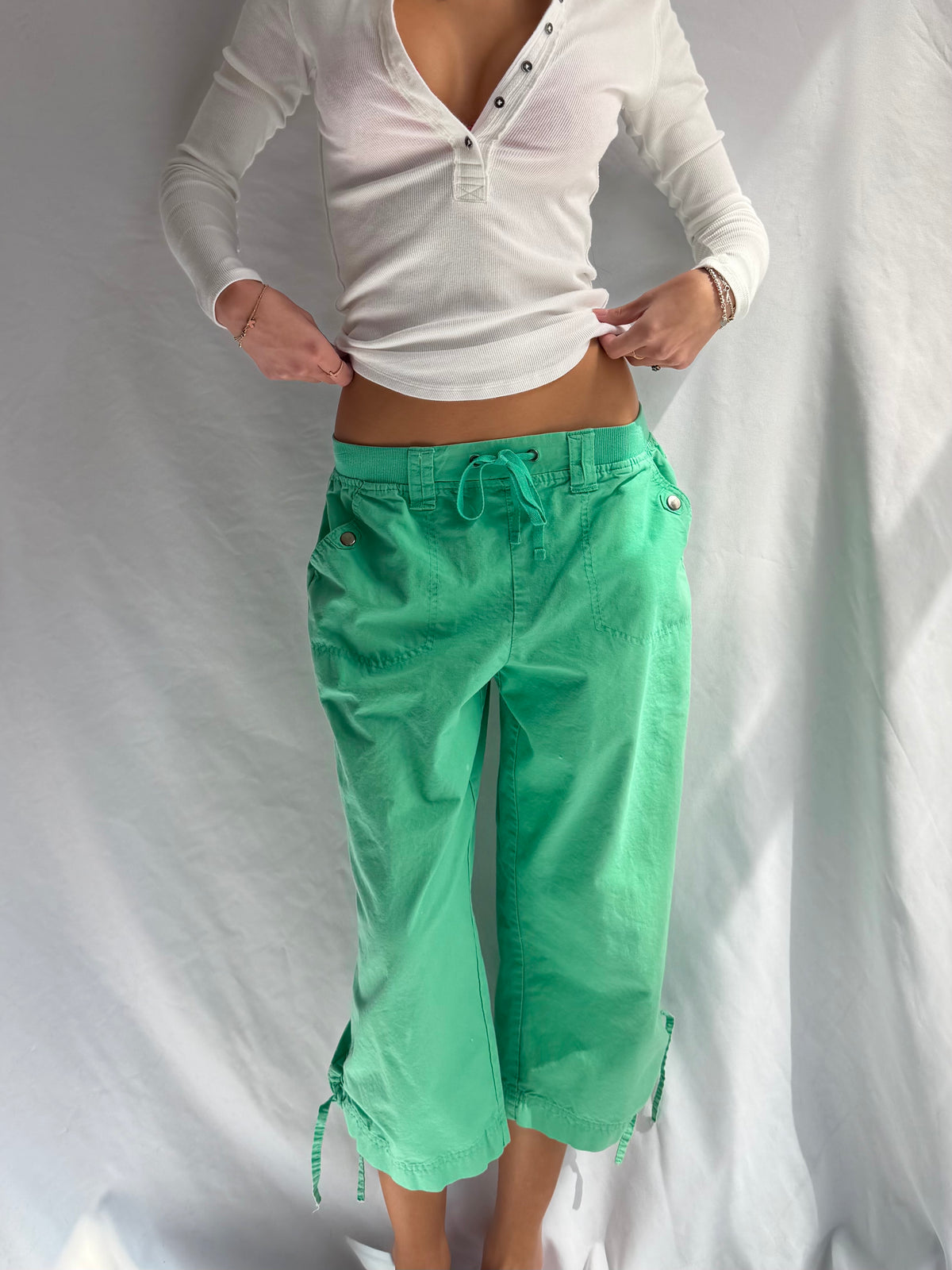 Vintage green capris cargo pants