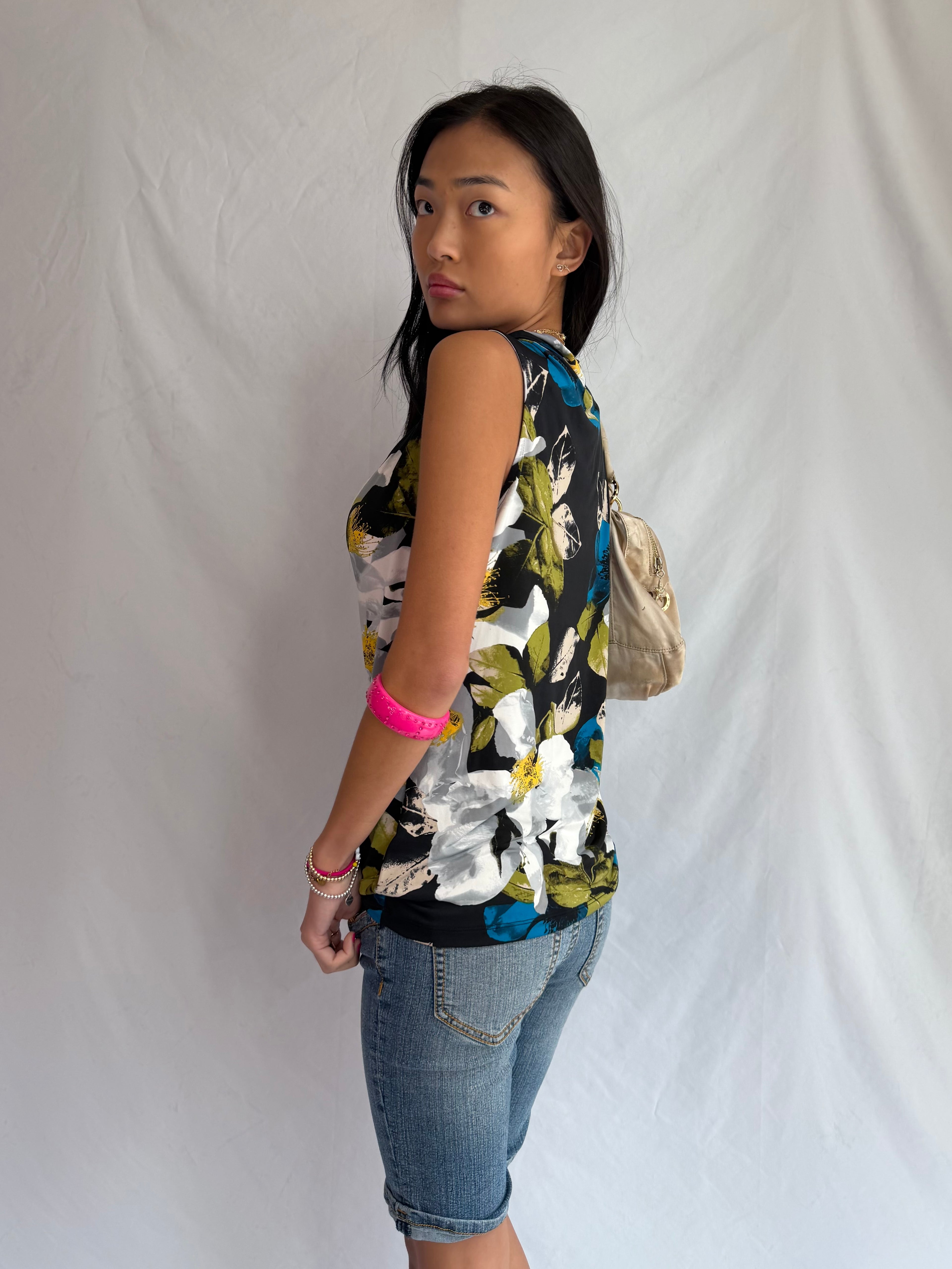 vintage floral cowl neck top ⋆˚✿˖°