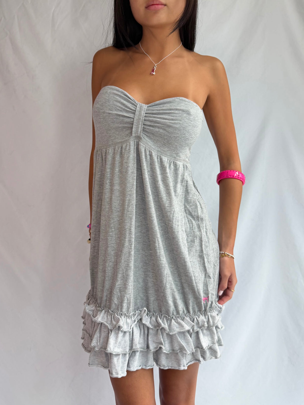 Vintage Victoria Secret strapless stripe mini dress
