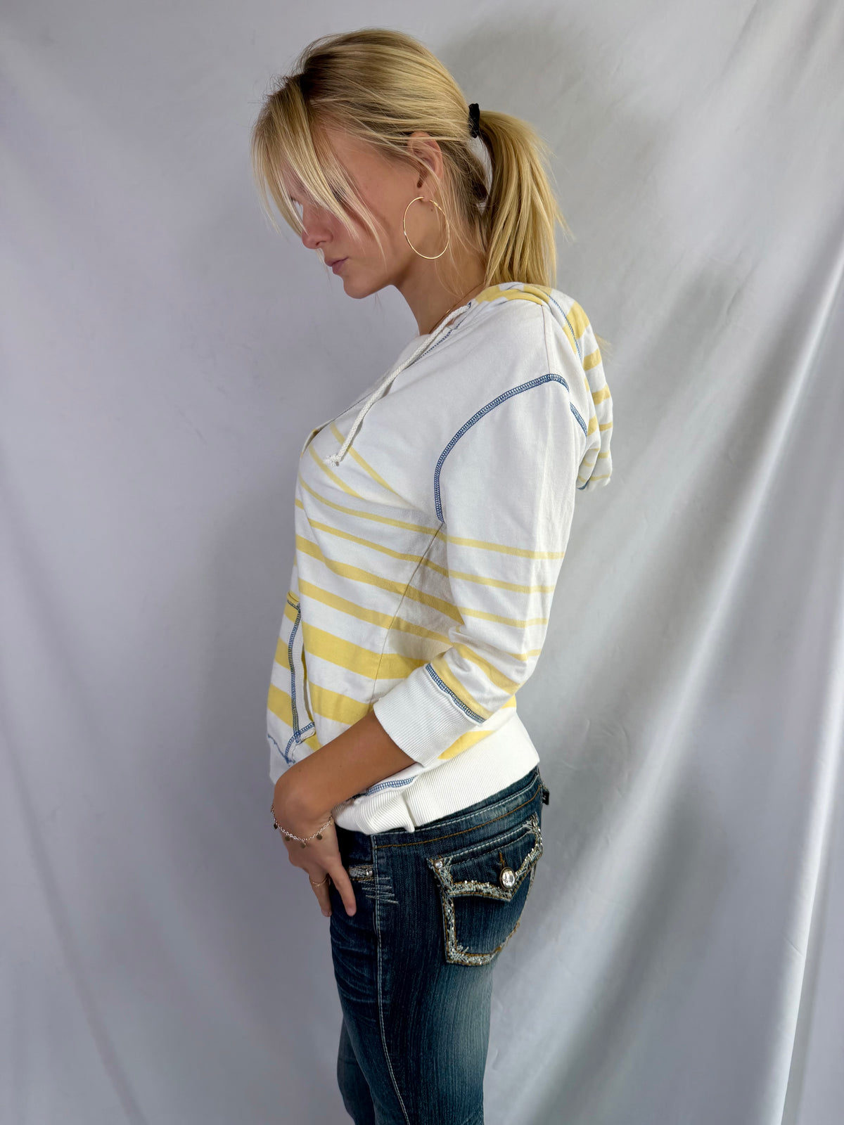 Vintage yellow pullover hoodie