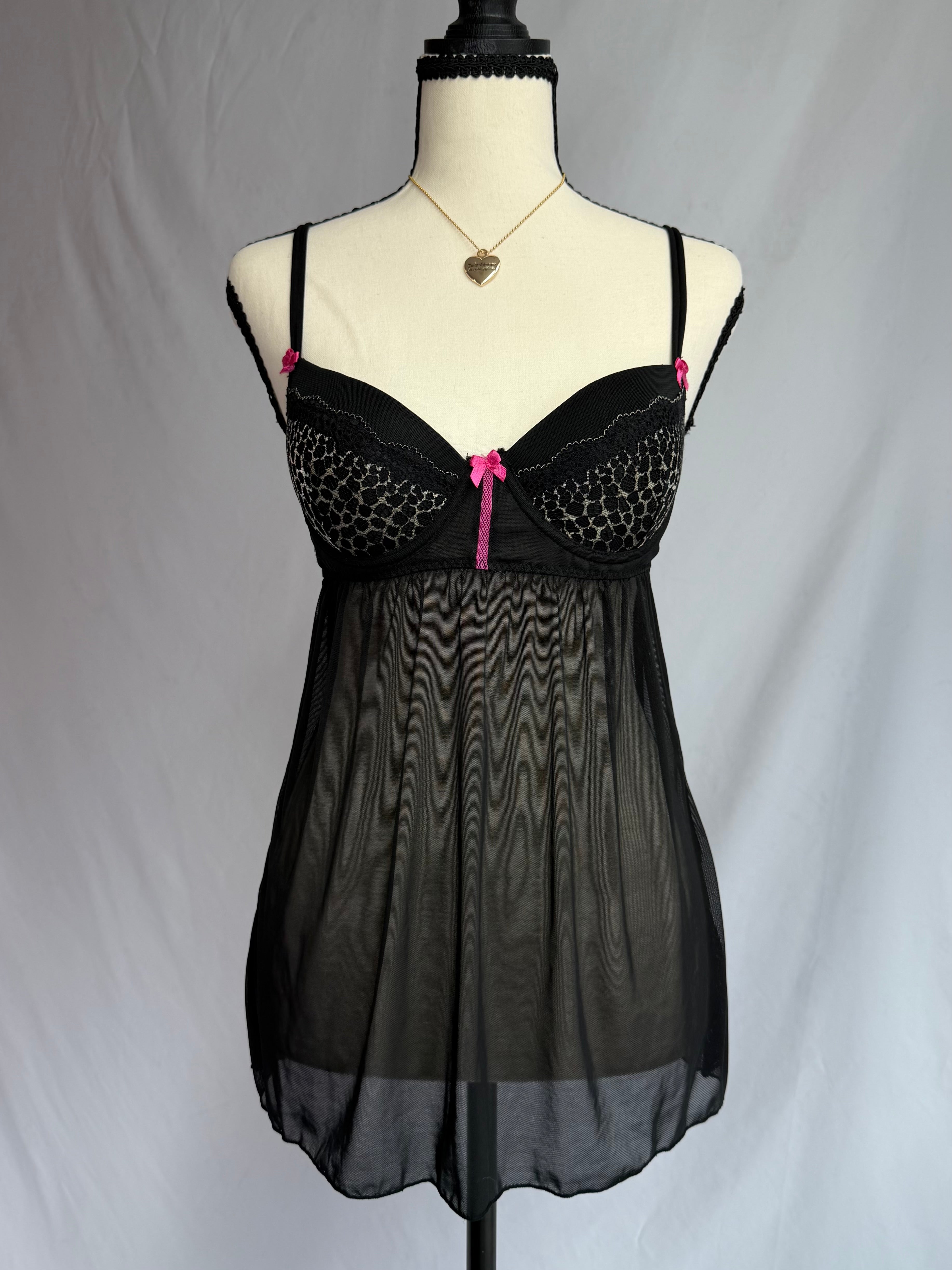 vintage cheetah print babydoll dress ⊹ ࣪ ˖