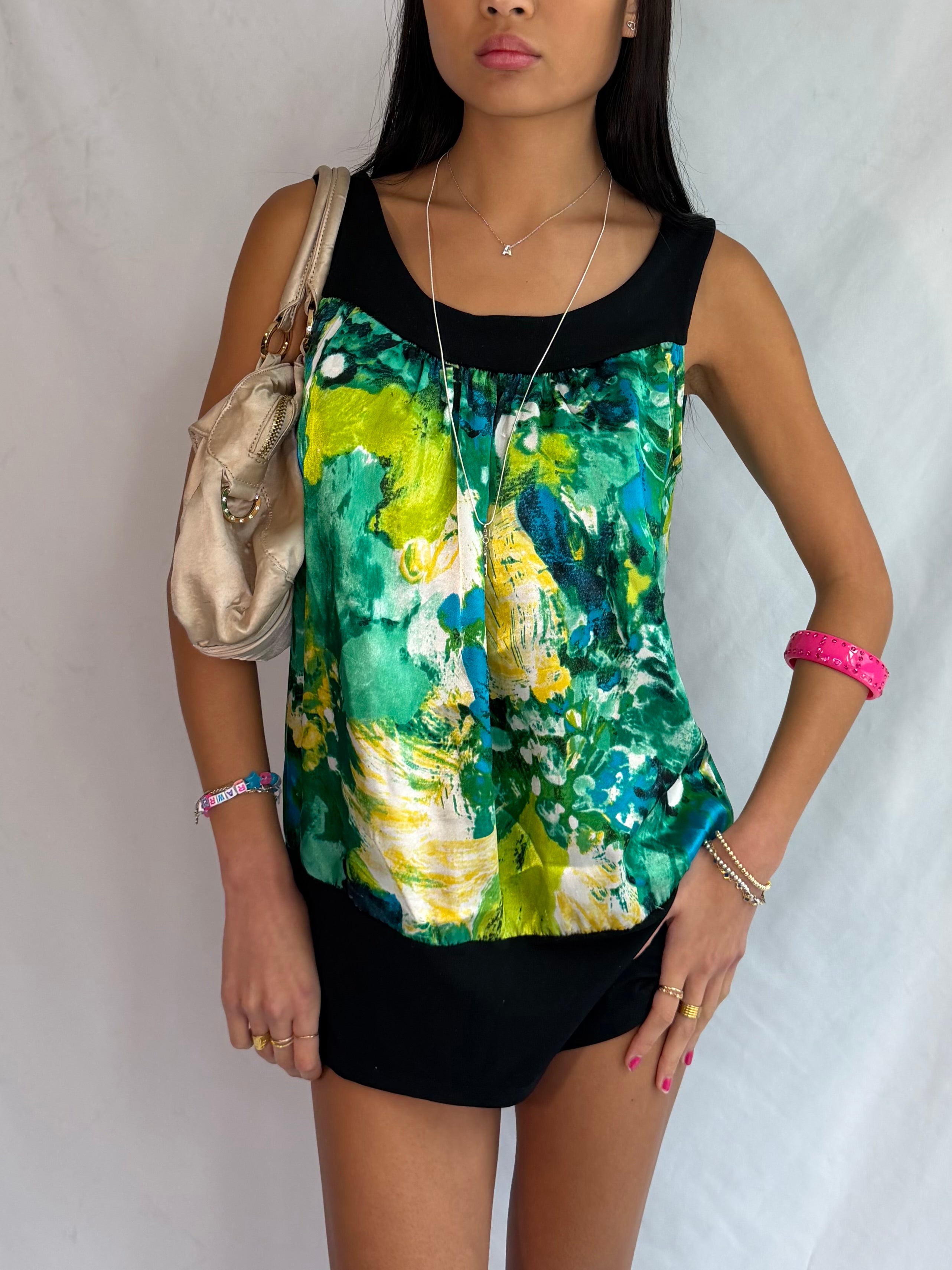 vintage green mini dress ⊹ ࣪ ˖