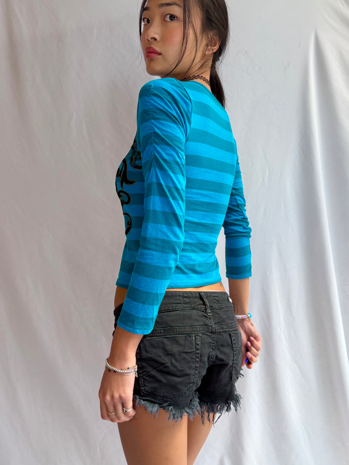 Vintage grunge graphic long sleeve top