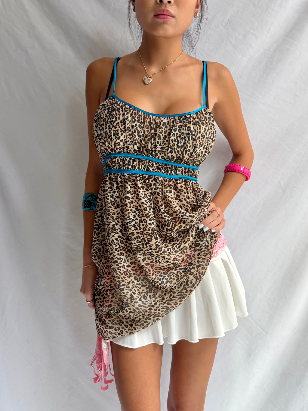Vintage leopard babydoll dress