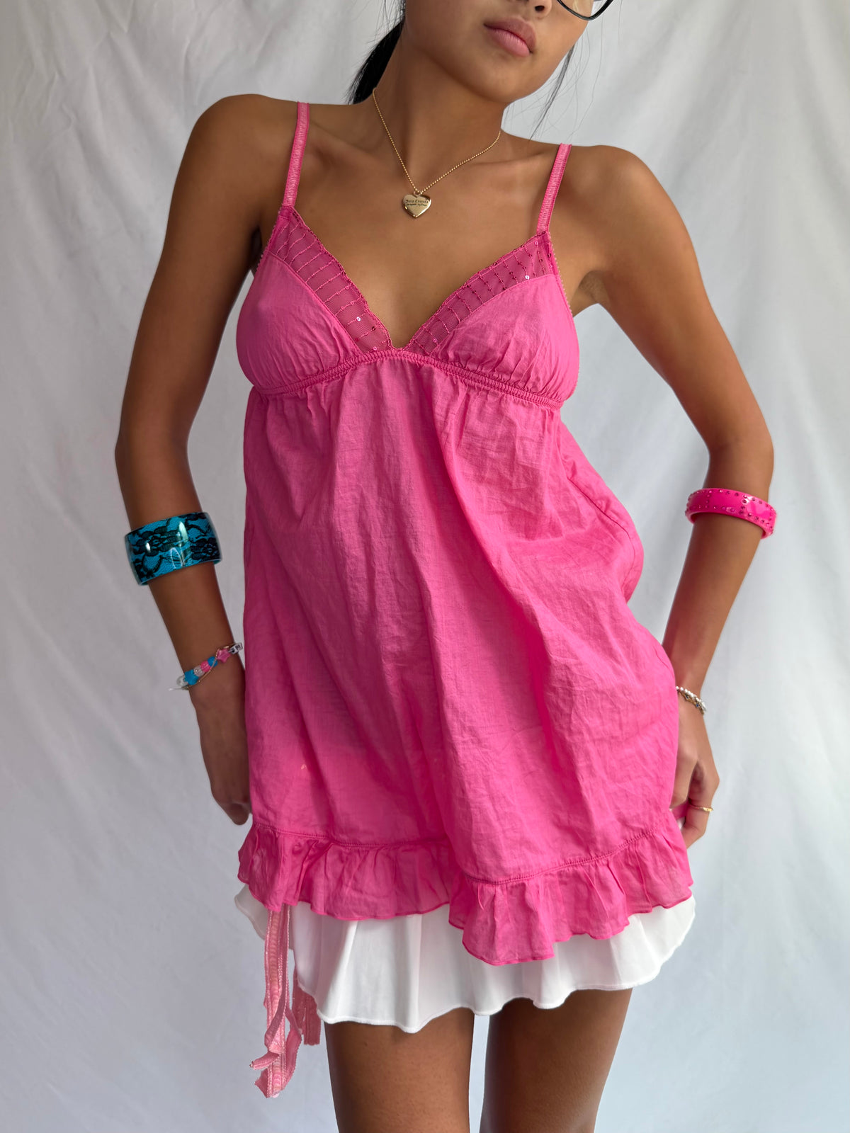 Vintage Victoria Secret pink babydoll cami top