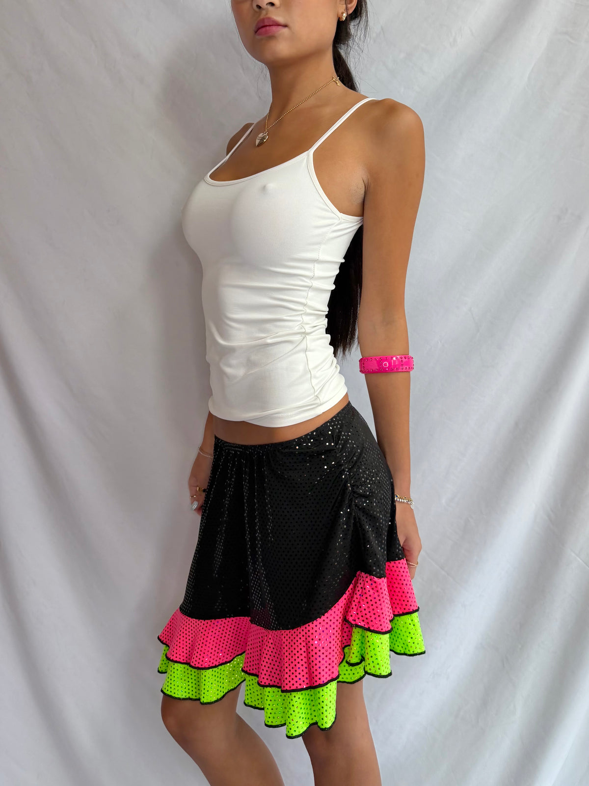 Vintage sequin asymmetrical skirt