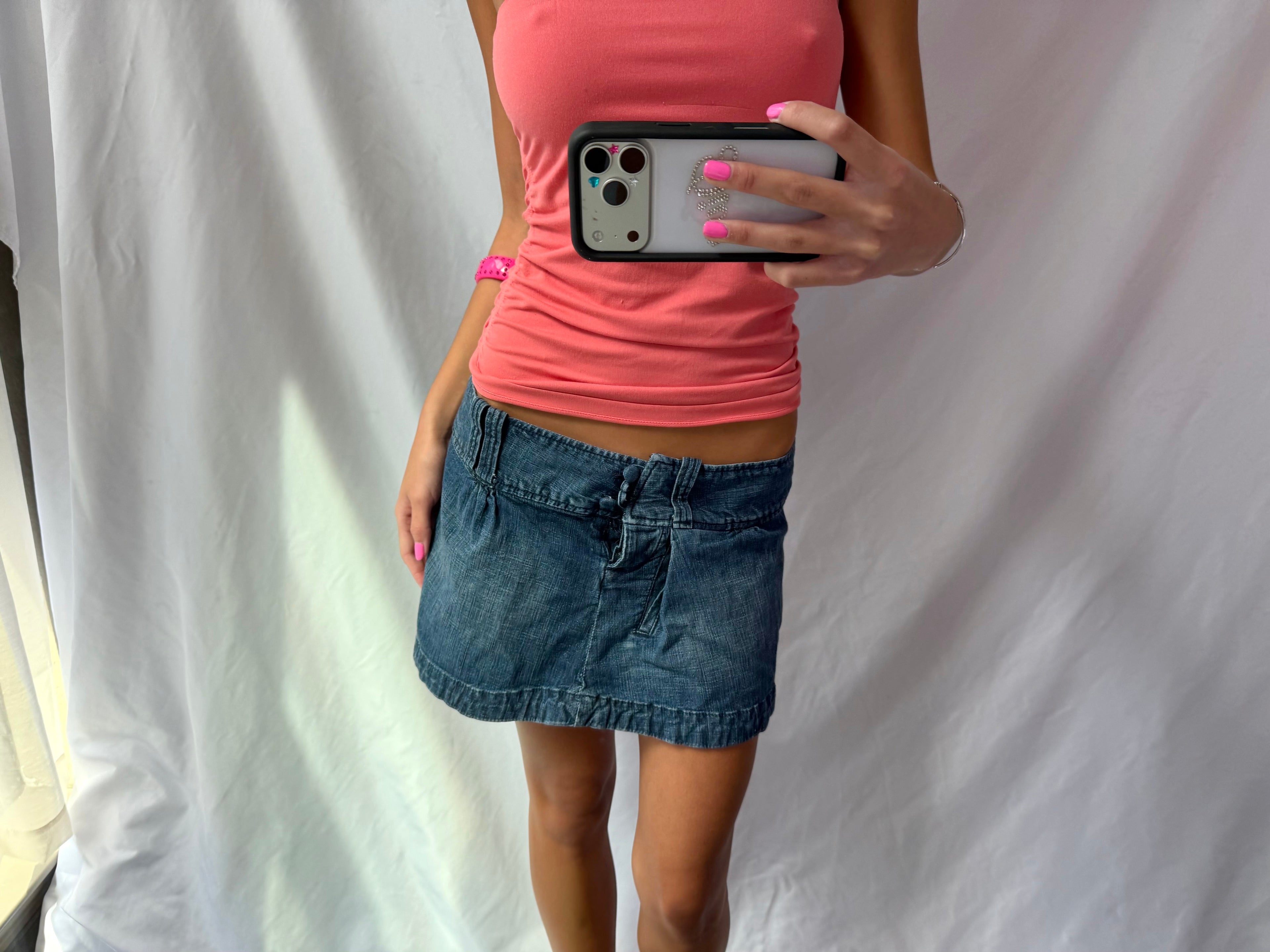 Vintage dark denim mini skirt