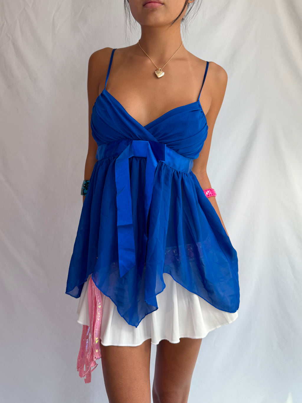 Vintage royal blue babydoll cami
