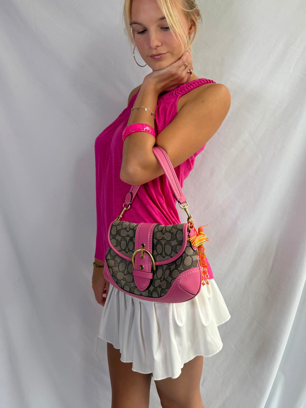 Vintage hot pink halter top