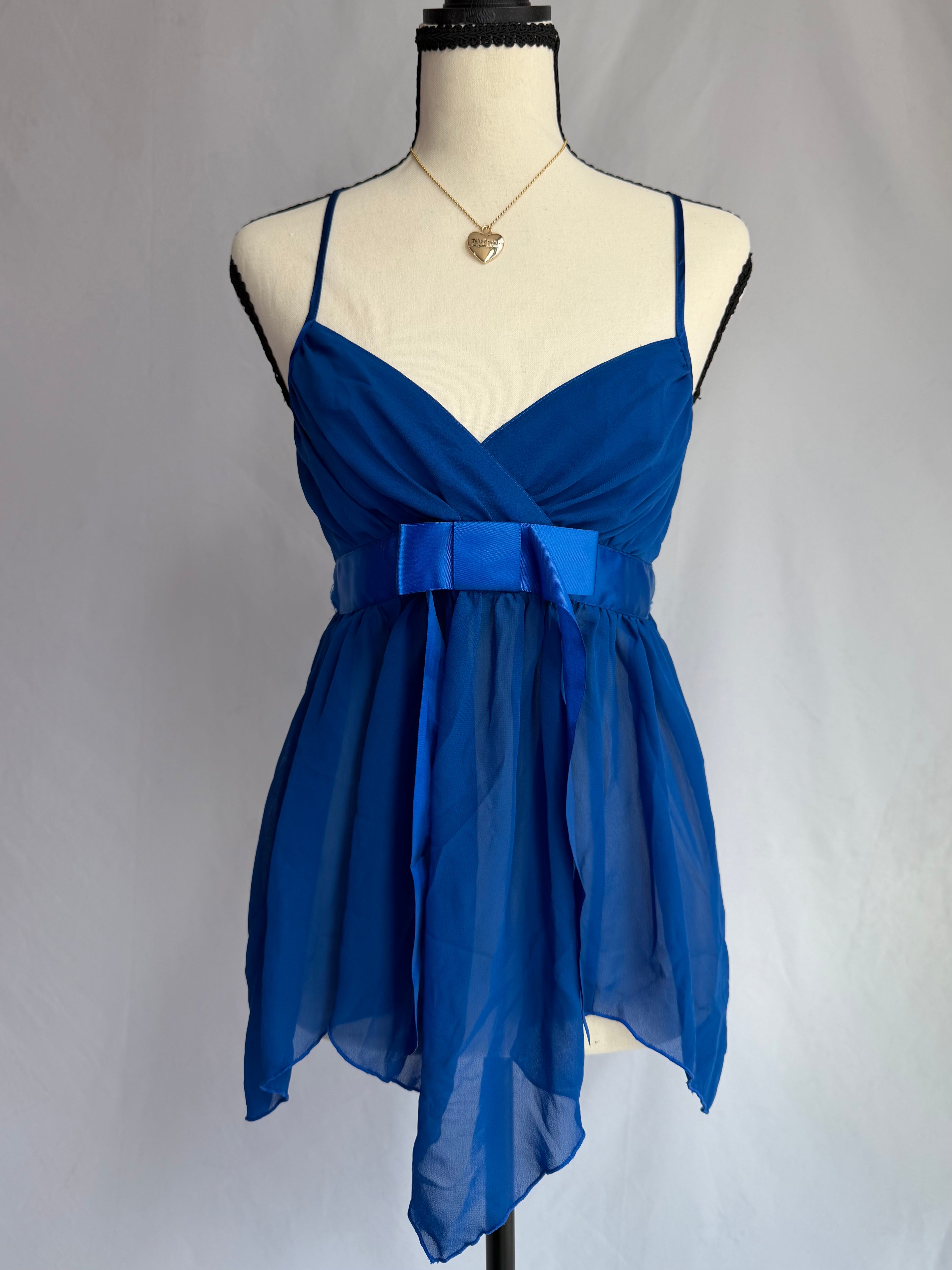 vintage royal blue babydoll cami ⊹ ࣪ ˖