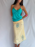 Vintage yellow beaded maxi skirt
