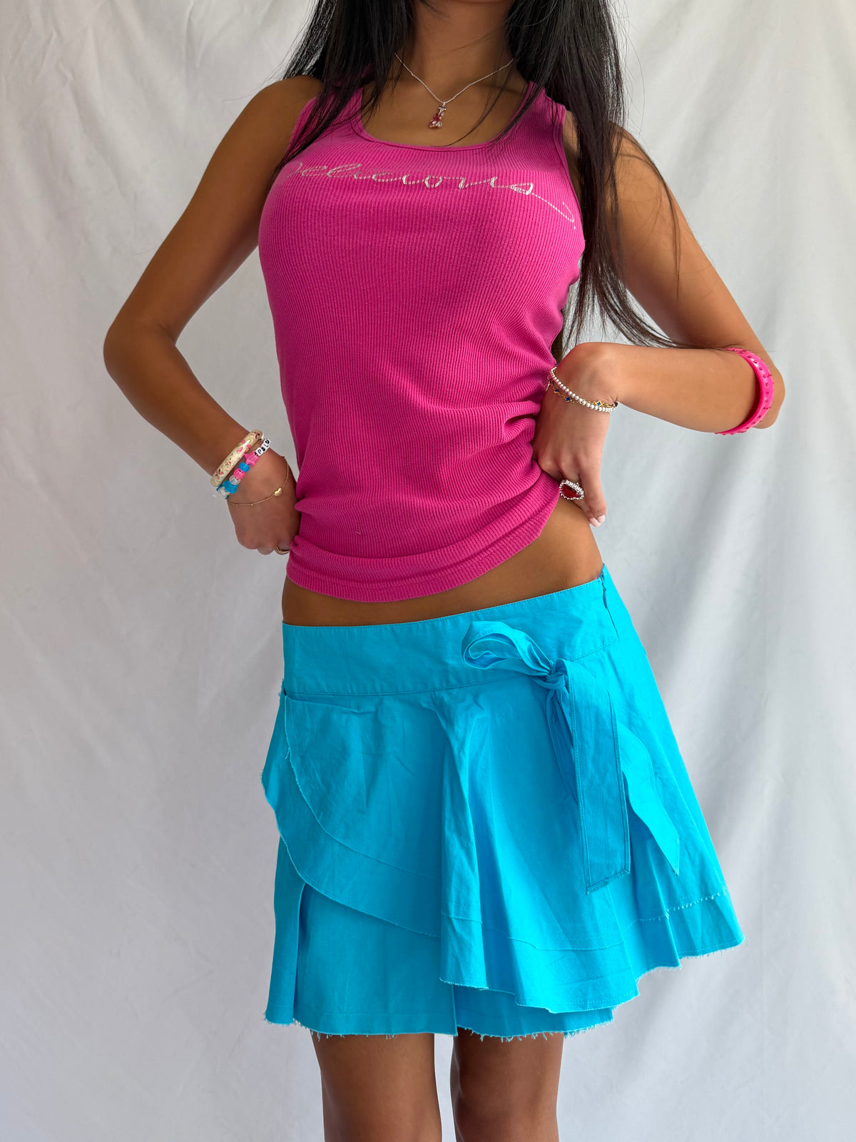 Vintage ELLE Paris wrap mini skirt