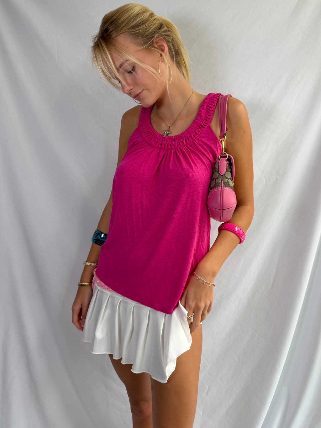 Vintage hot pink halter top