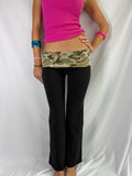 Vintage camo foldover flare leggings