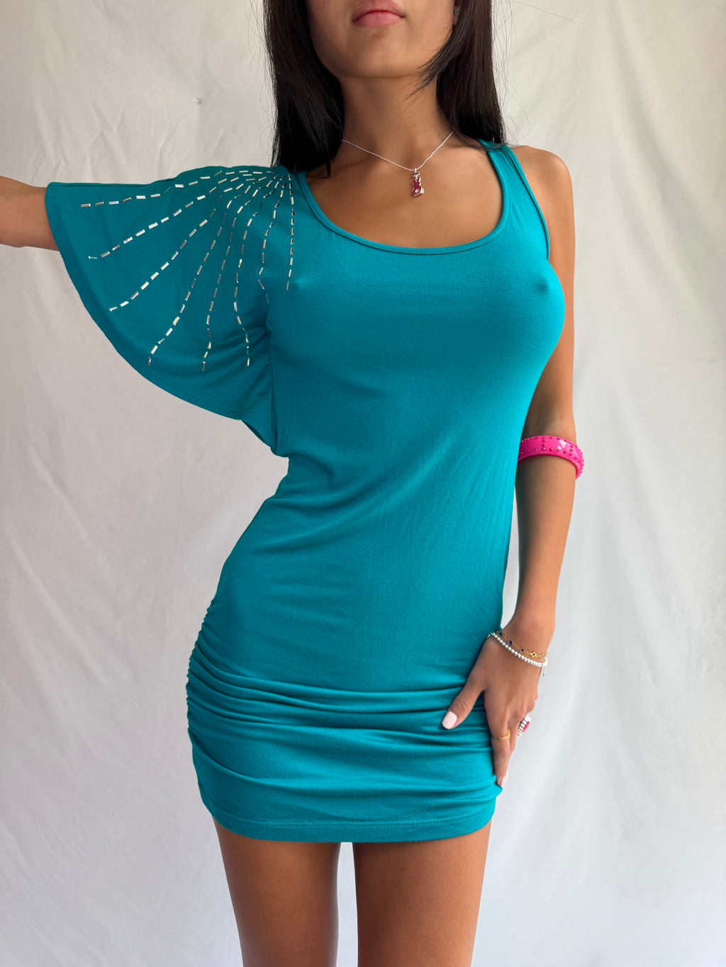 Vintage turquoise mini dress