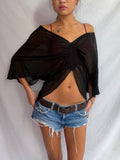 Vintage sheer off the shoulder top