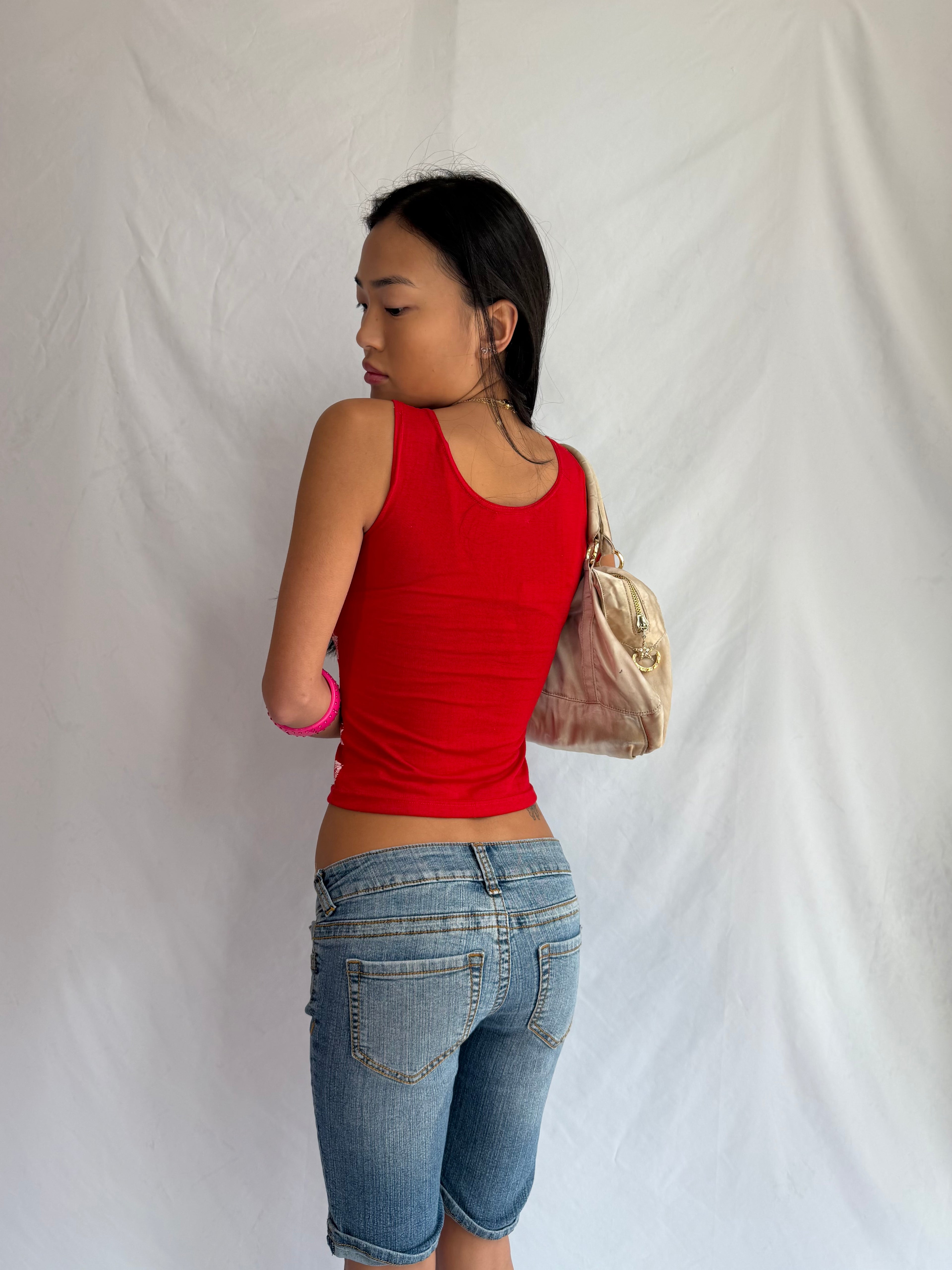 vintage red graphic tank top ⊹ ࣪ ˖ ໒꒱
