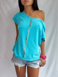 Vintage studded off the shoulder top
