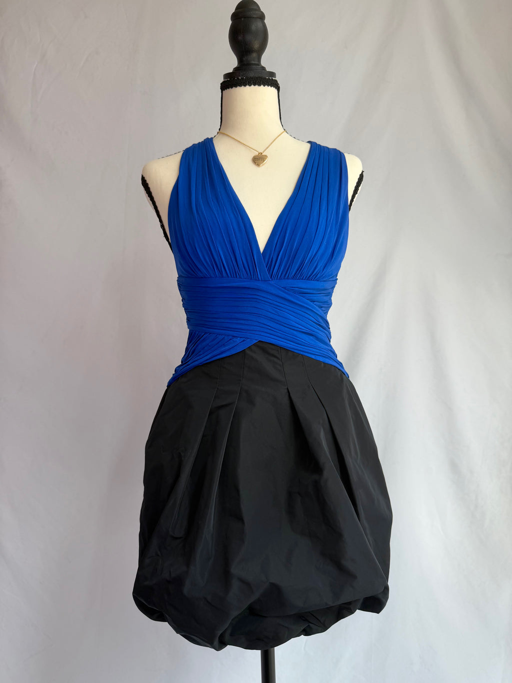 Vintage blue halter bubble dress