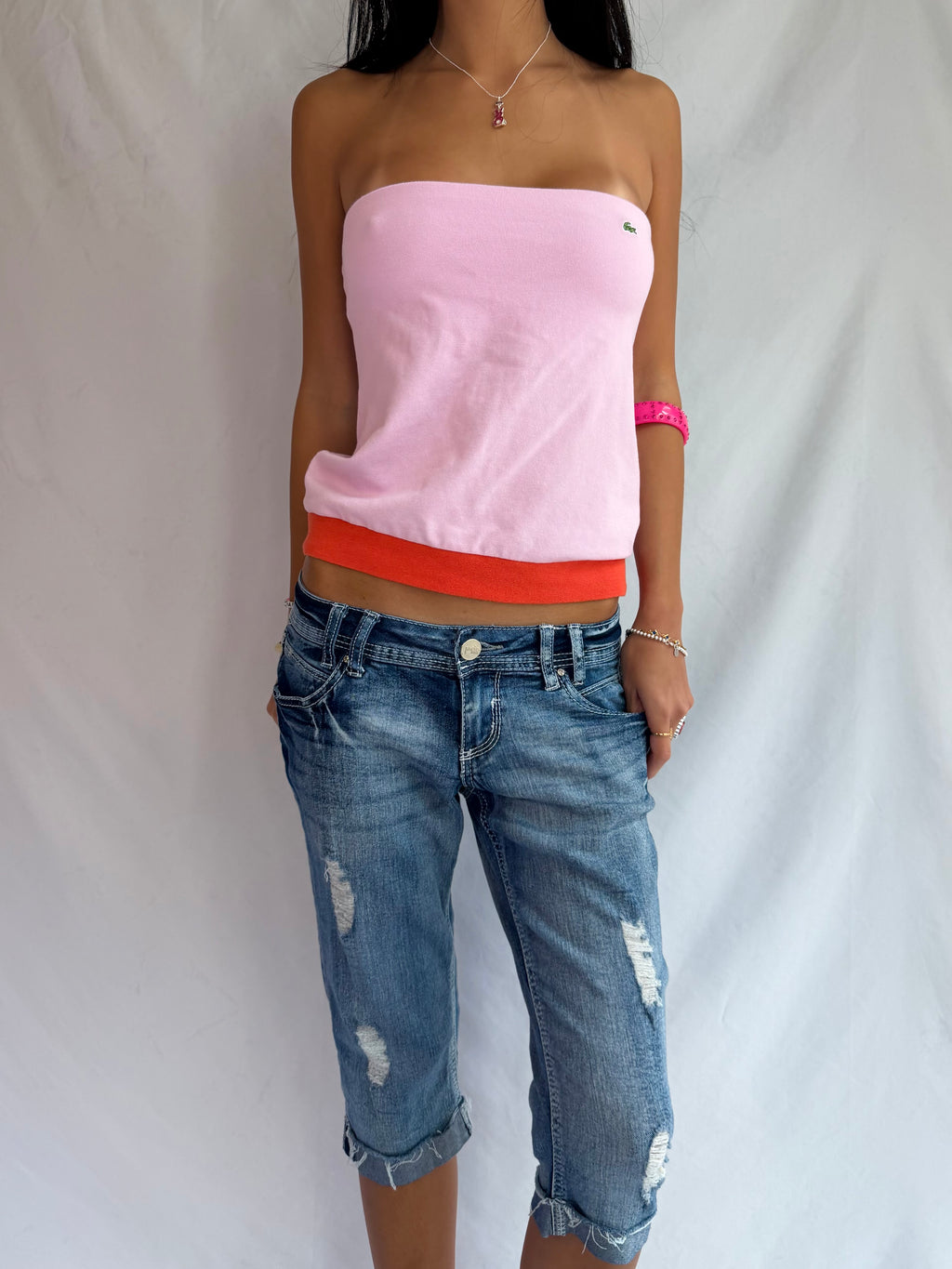 Vintage low rise denim capris jeans