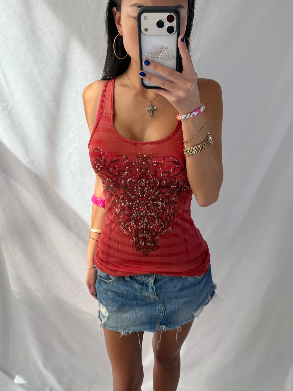Vintage Miss Me rhinestone tank top