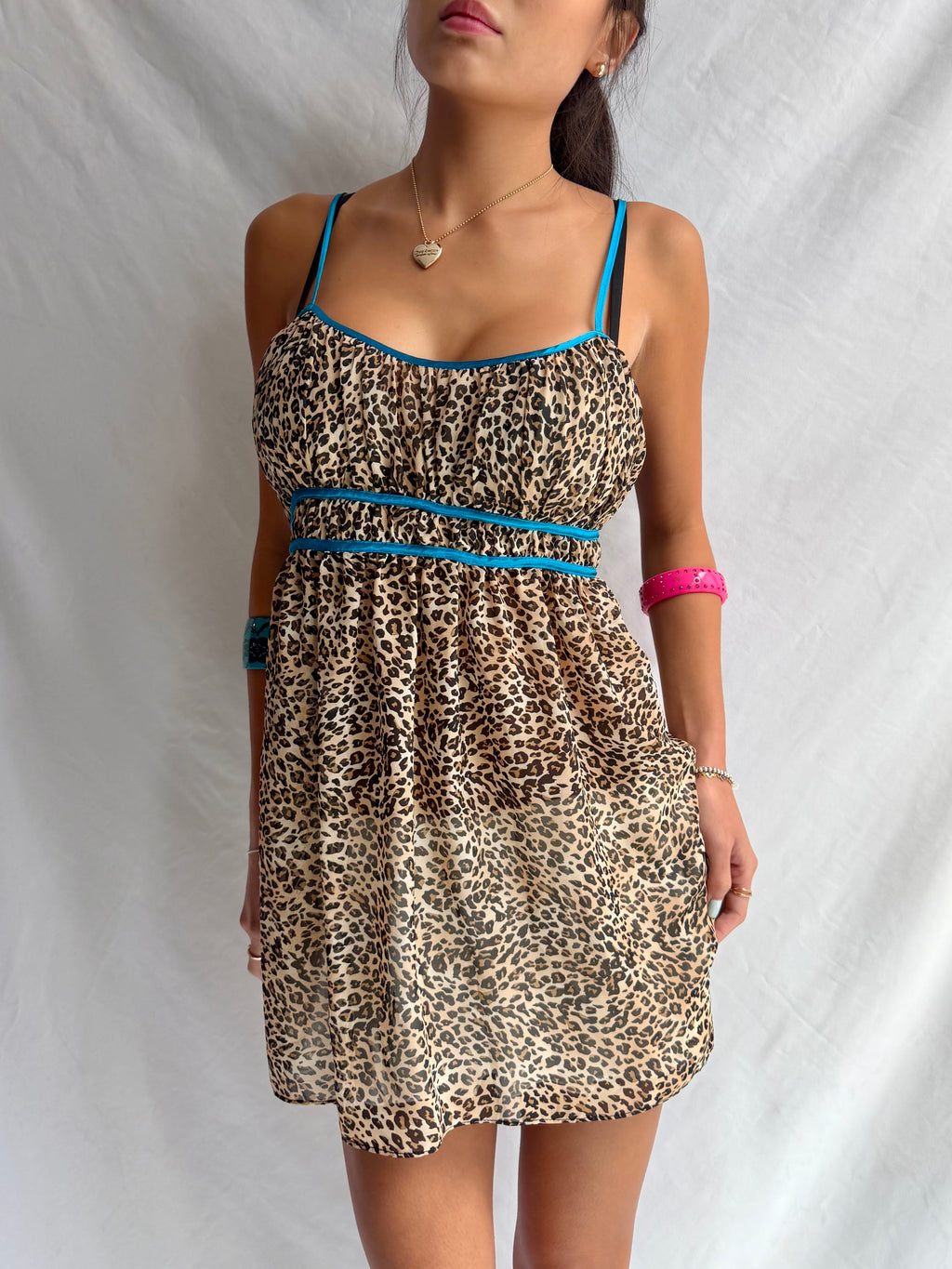 Vintage leopard babydoll dress