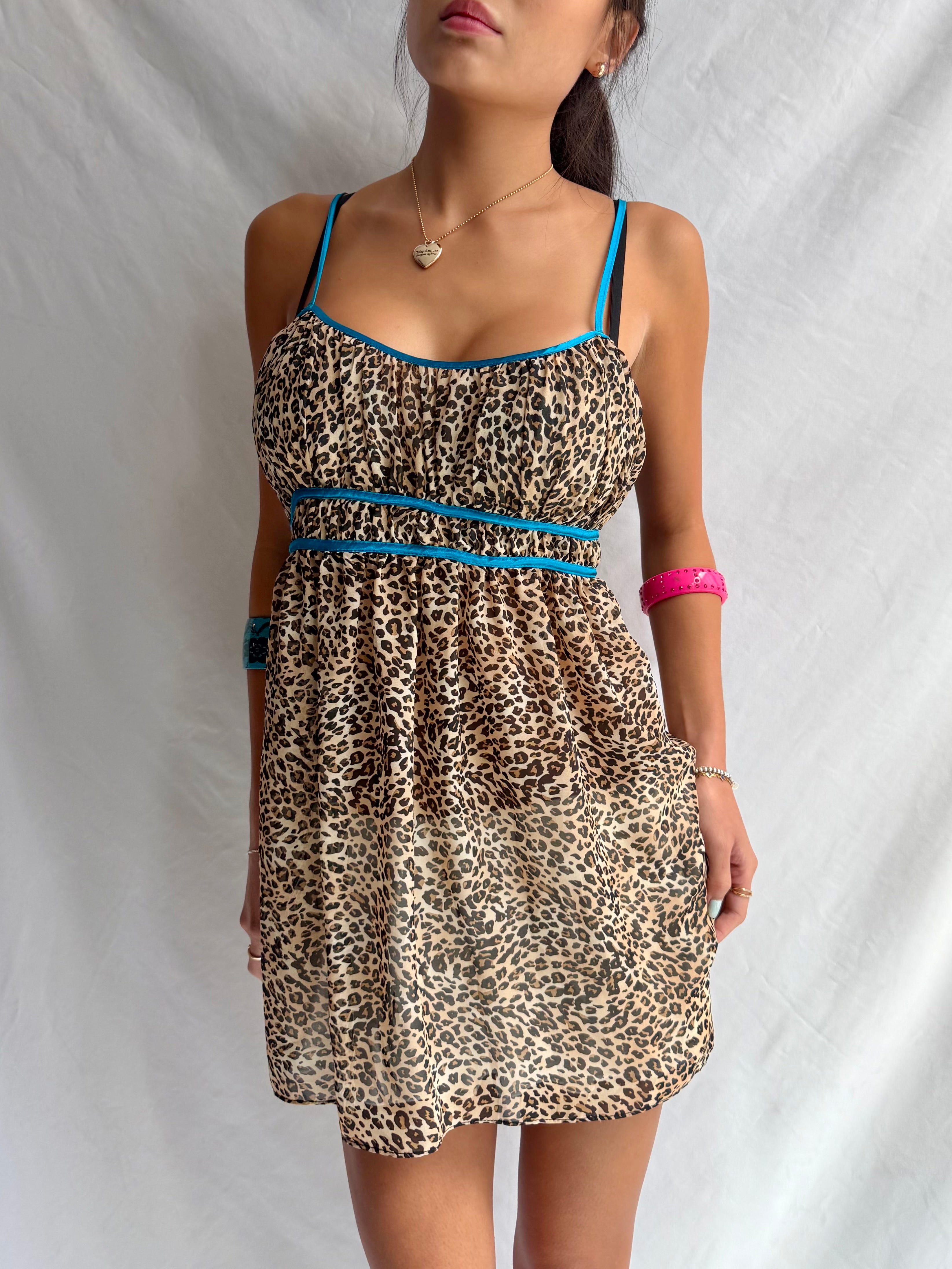Vintage leopard babydoll dress