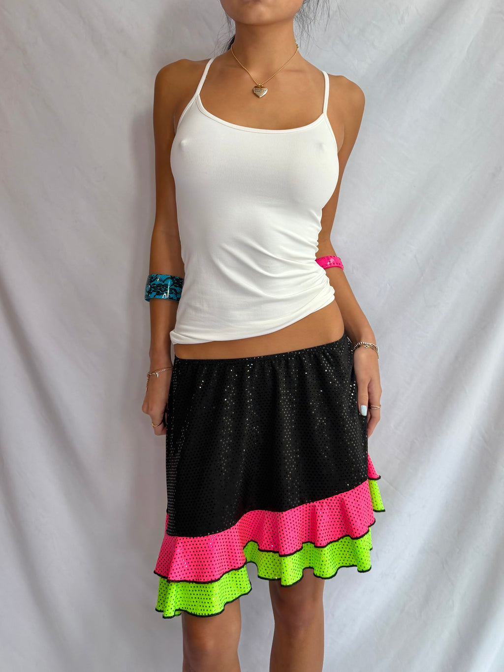 Vintage sequin asymmetrical skirt