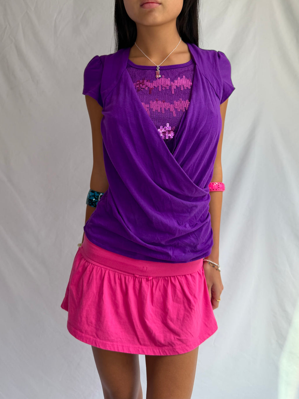 Vintage purple sequin top