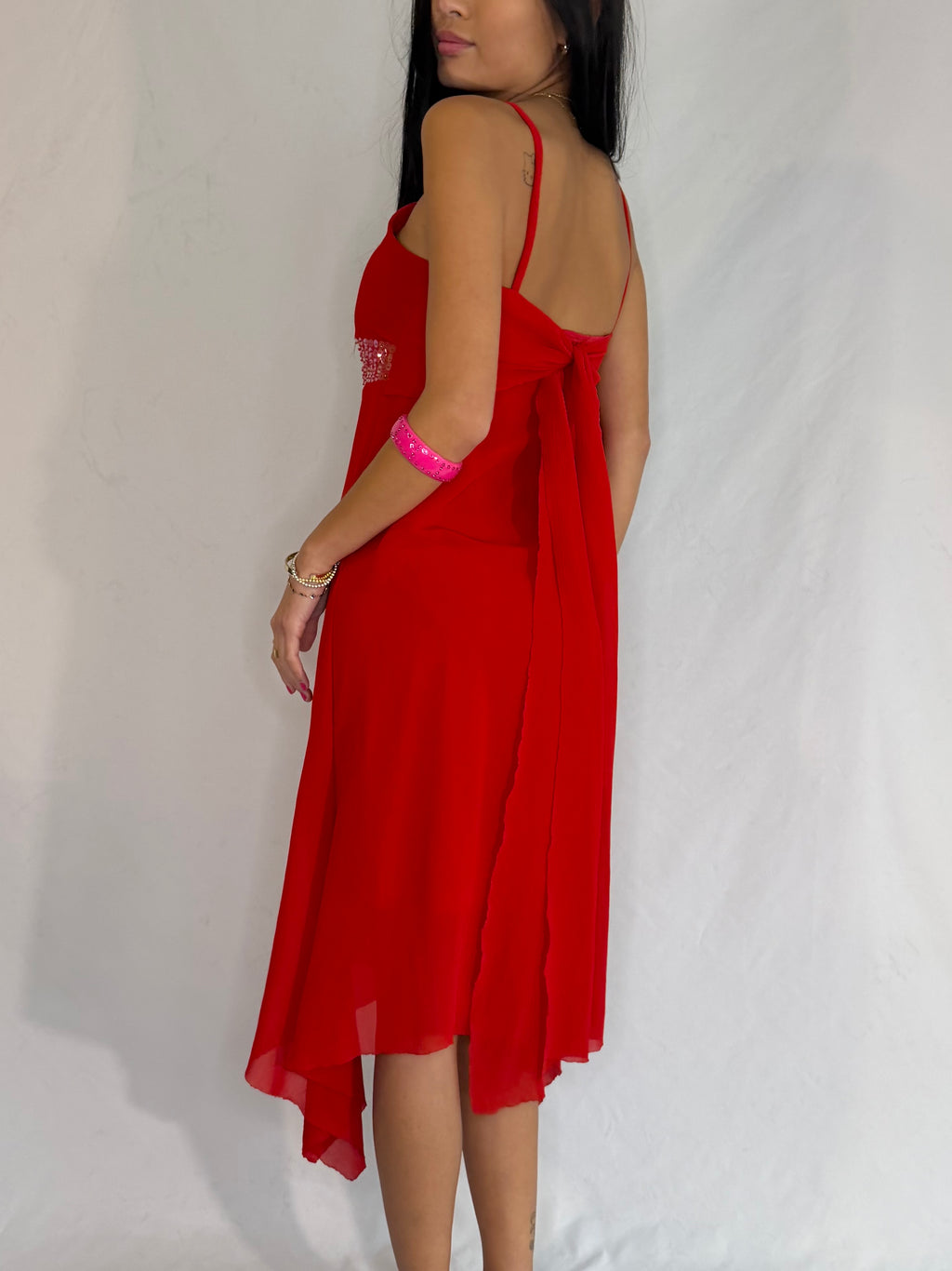 vintage red fairy midi dress ‧₊ ♪˚⊹