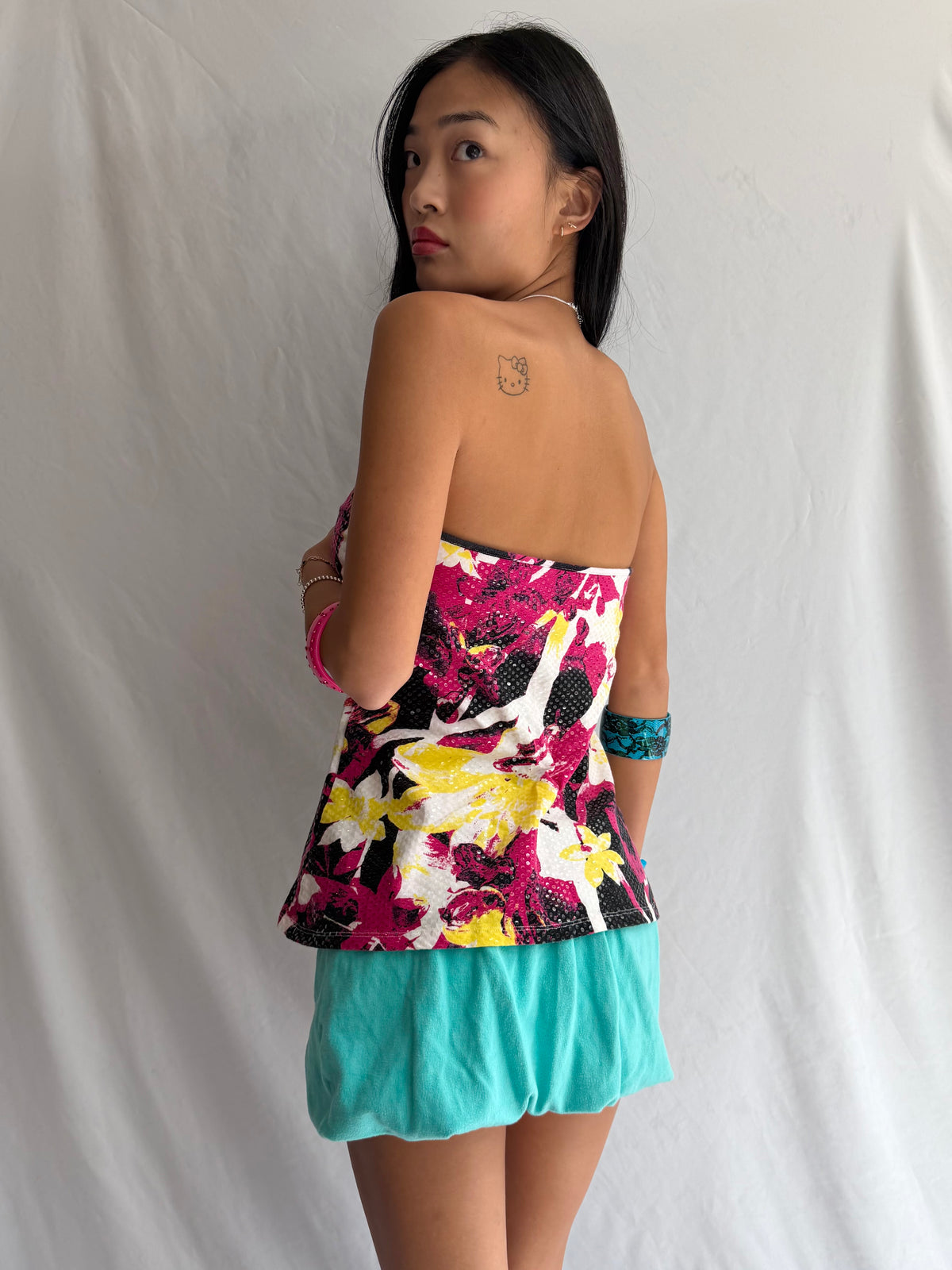 Vintage abstract sequin tube top