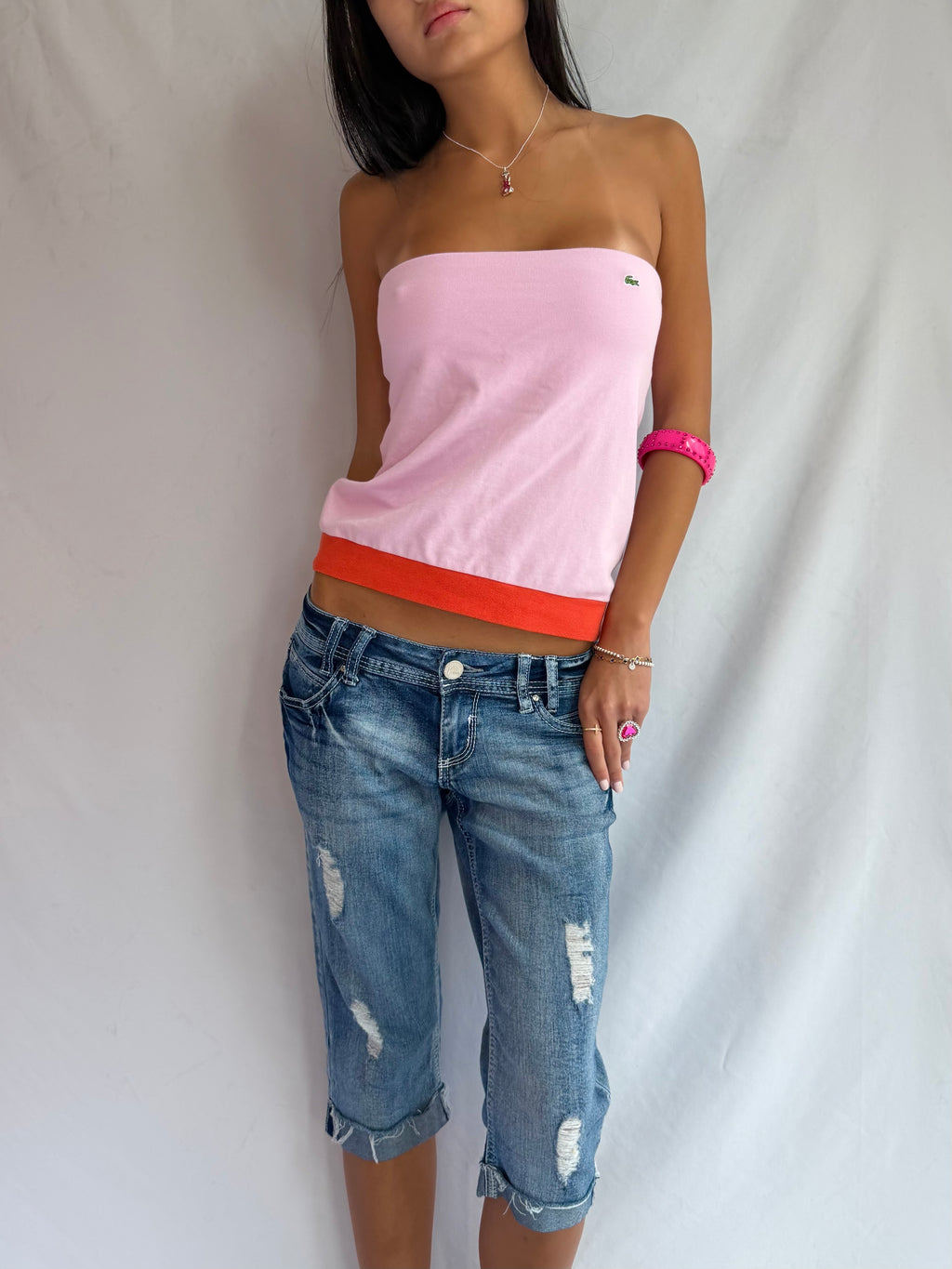 Vintage low rise denim capris jeans