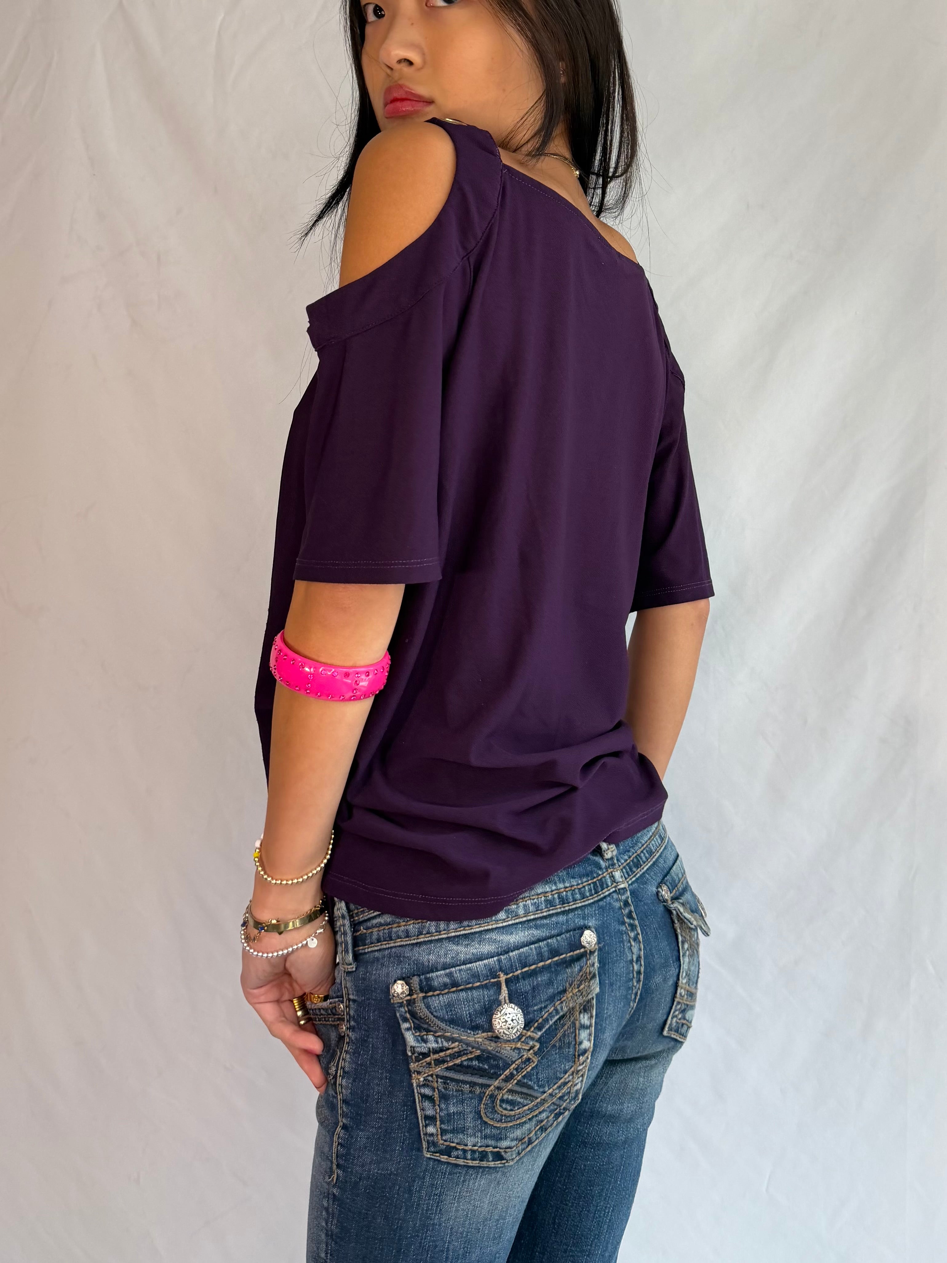 vintage plum off the shoulder top ⋆˙⟡