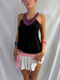 Vintage purple zebra sequin halter top