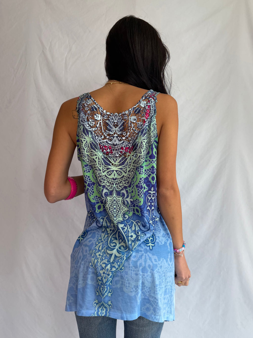 vintage boho design tank top ˖᯽ ݁˖