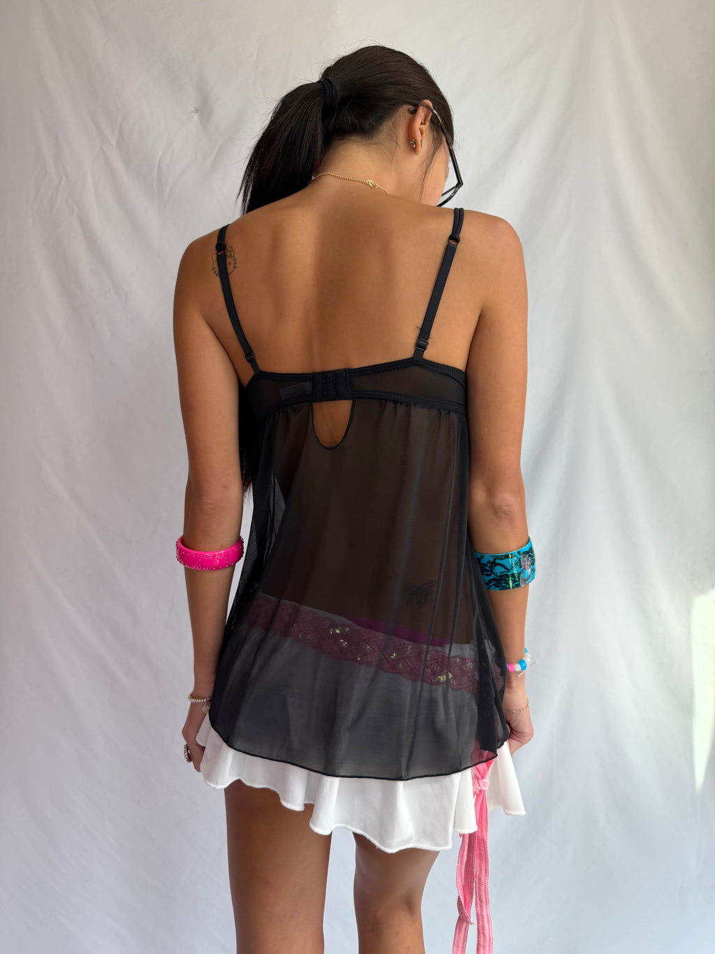 Vintage cheetah print babydoll cami top