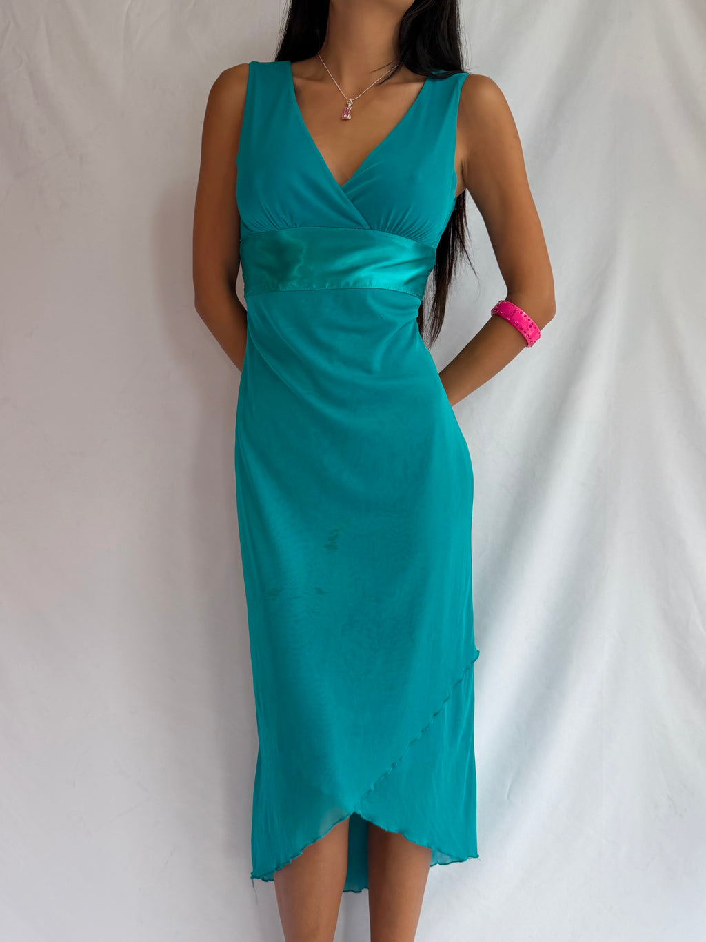 Vintage turquoise midi dress
