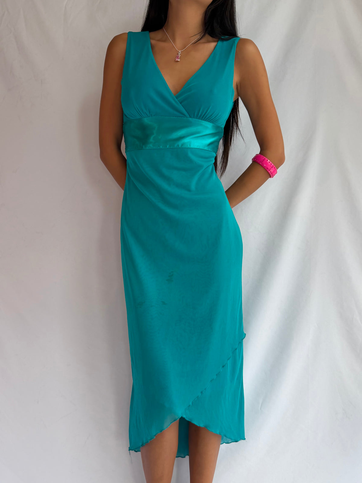 Vintage turquoise midi dress