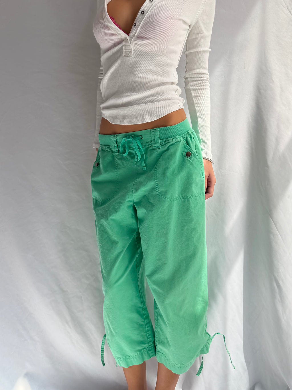 Vintage green capris cargo pants
