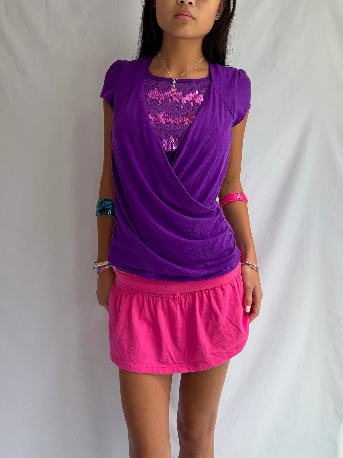 Vintage purple sequin top
