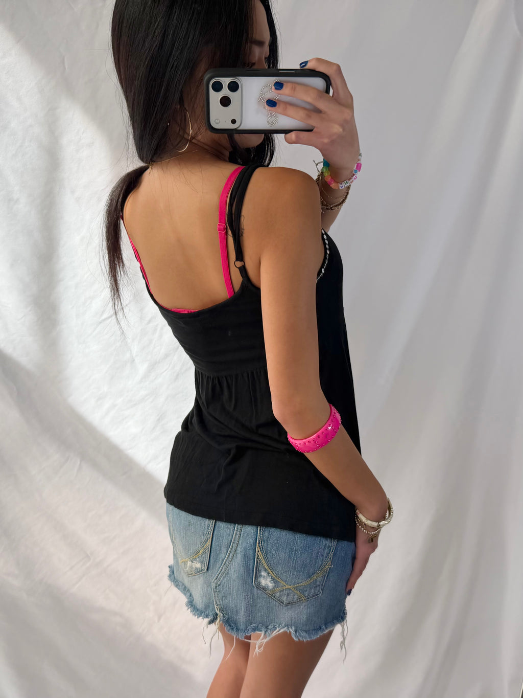 Vintage black sequin tank top