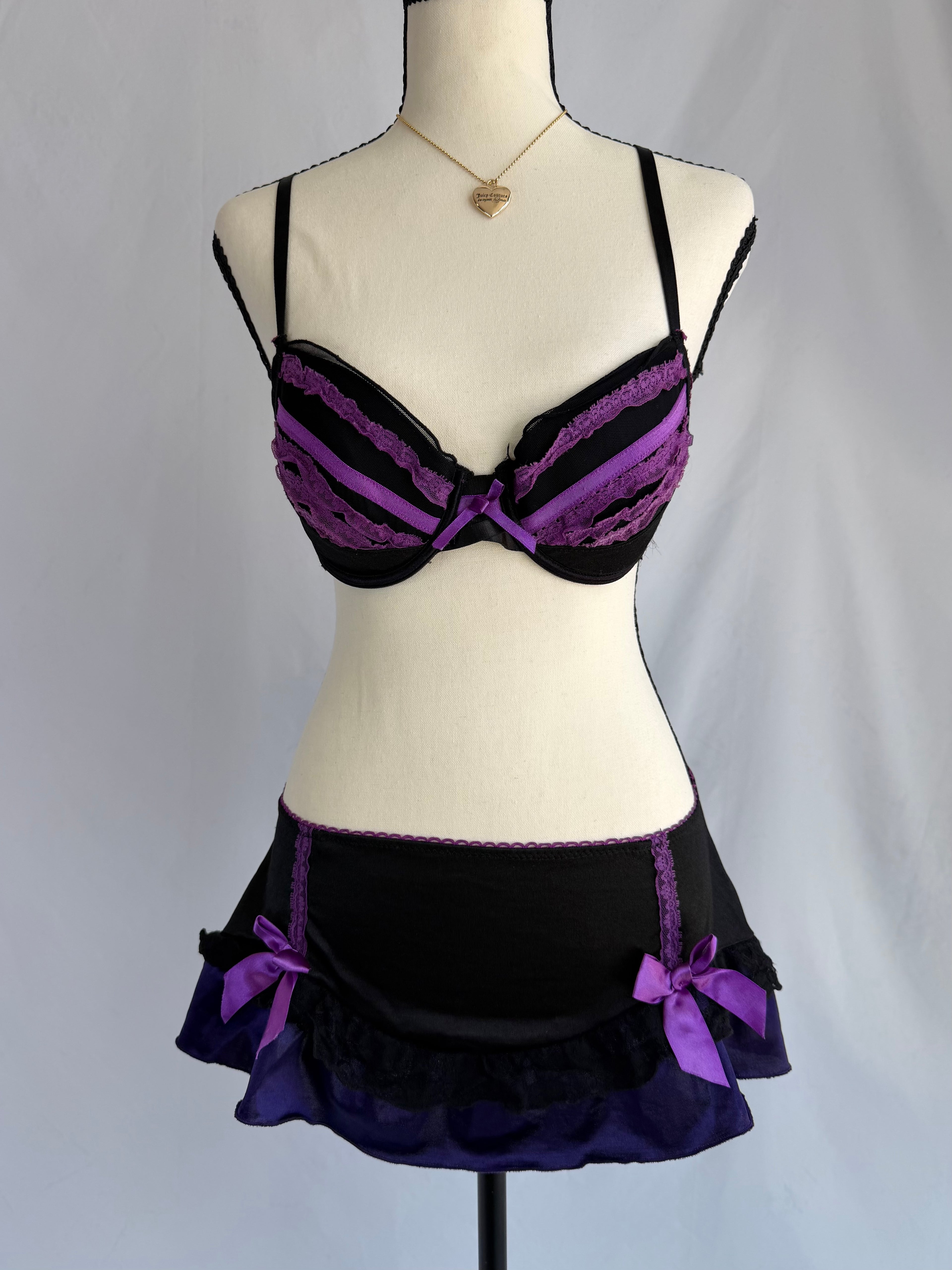 vintage purple lingerie skirt set ⊹ ࣪ ˖ ໒꒱